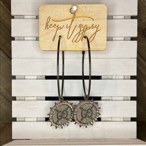 Keep It Gypsy Jewelry - Keep It Gypsy Hoop Earrings with Iridescent Rhinestones